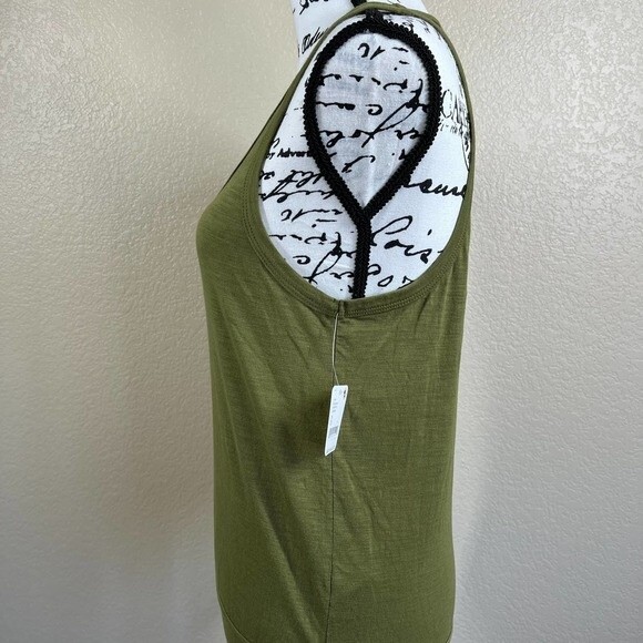 Free People green top women sleeveless Tee Off Bodysuit size S boho baddie - Picture 13 of 13